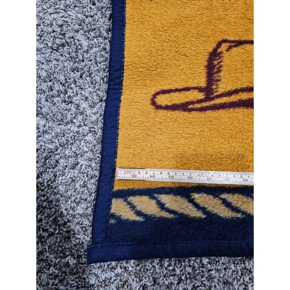 San Marcos Hi Pile Blanket Cowboy Horse Western Cabin Decor Rare 60
